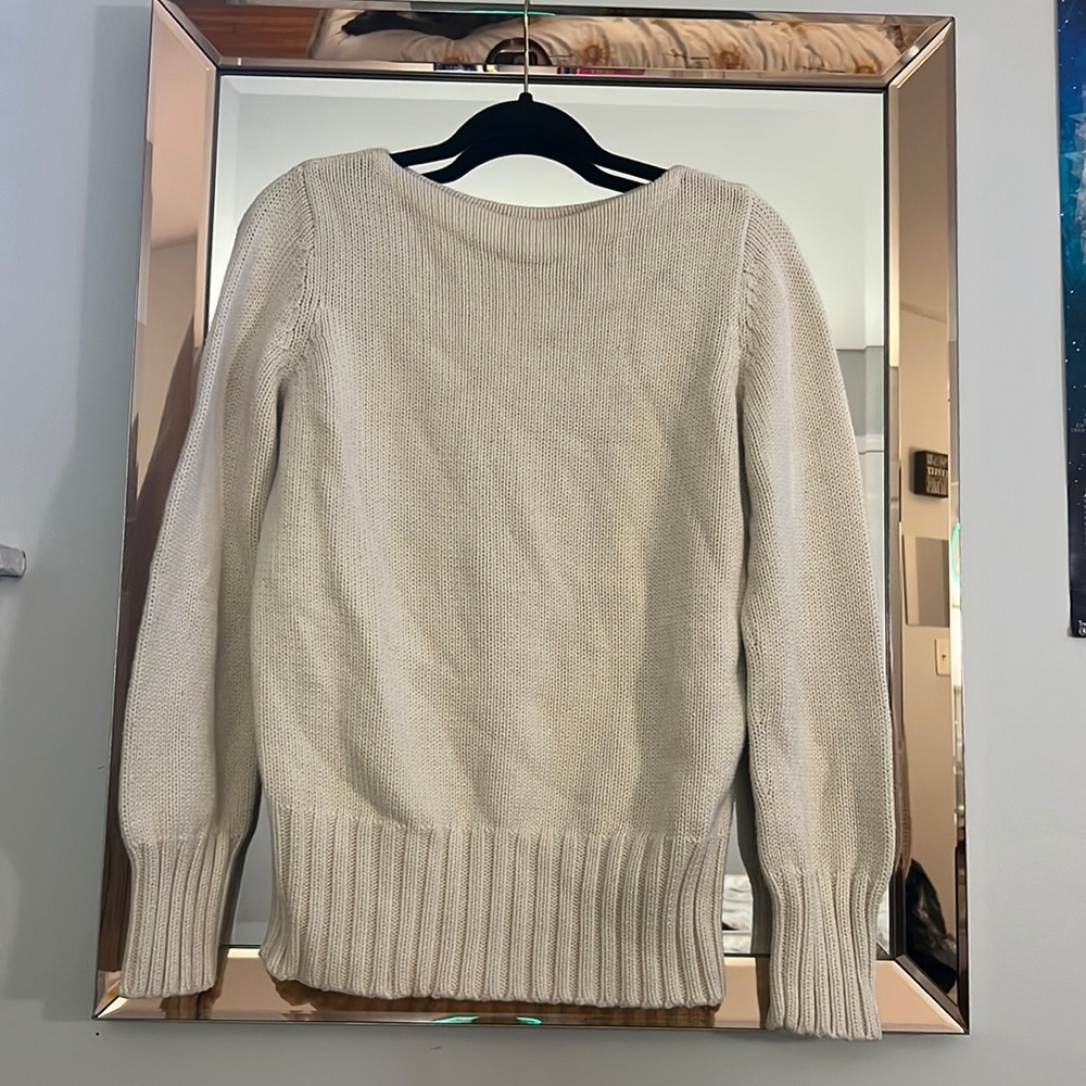 J Crew cream sweater size L USED